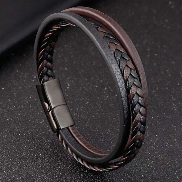 1 pieza Pulsera de accesorio con estilo vintage marrón para hombre