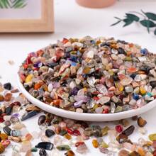 100g/Bag Natural Crystal Colorful Agate Tumbled Stone Crystal Gravels Healing Stone Fish Tank Garden Decorative Stone Divination Home Decoration - Colorful Gravel - View 7