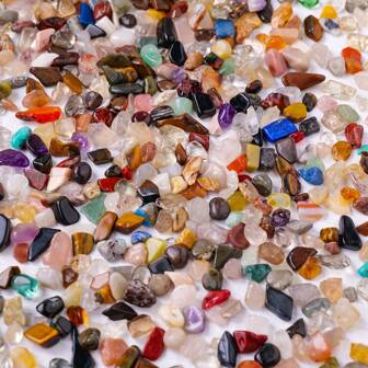 100g/Bag Natural Crystal Colorful Agate Tumbled Stone Crystal Gravels Healing Stone Fish Tank Garden Decorative Stone Divination Home Decoration