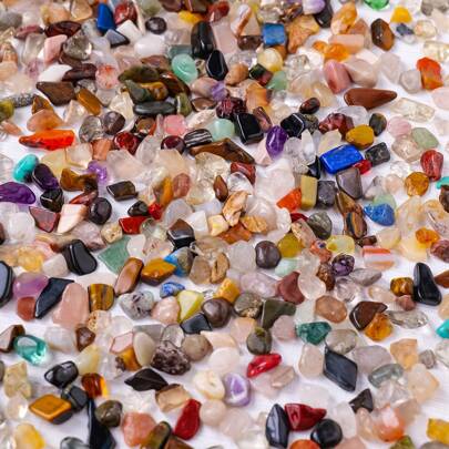 100g/Bolsa Piedras tumbadas de ágata natural y colorida, grava de cristal de curación, piedra decorativa para acuario, jardín y hogar, piedra adivinatoria