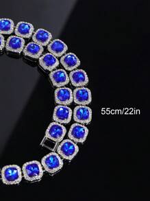 1条嘻哈时尚链条项链，镶嵌闪亮水钻，嘻哈项链，男士珠宝礼物