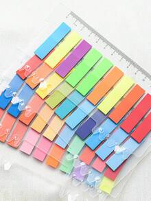 1 Package Of 4 Types Of Sticky Note Index Stickers Total 800 Translucent Label Paper Student Stationery Stickers Office Supplies Classification Stickers Waterproof And Not Easy To Damage Four - Multicolor - View 4
