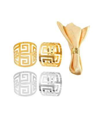 2 件/4 件金色金属镂空餐巾环，适合婚礼、圣诞派对、宴会