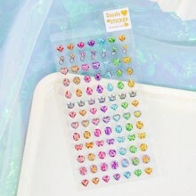 Colorful Holographic Crystal Popsicle, Candy, Ice Cream Sticker 3D Epoxy Decal Glitter Cute Girl Unicorn Candy Scrapbooking Sticker Back To School