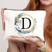 Nécessaire Personalizado com Coroa de Flores Boêmia e Monograma, Bolsa de Presente Personalizada, Necessaire de Cosméticos Fofo, Adequado para Casamento, Aniversário, Festival, Presente Ideal para Mulheres, Mães, Professoras, Amigas, Damas de Honra, Necessaire Escolar, Suprimentos Escolares, Organizador de Cosméticos, Itens de Quarto, Bolsas de Maquiagem, Organizador de Maquiagem, Armazenamento de Maquiagem, Nécessaire de Maquiagem
