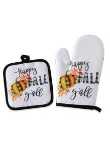2pcs Oven Gloves Heat Resistant Baking Cooking Gloves For Kitchen Microwave Home Decor,Kitchen Decor Decor,Room Decor,Christmas Decor,Party Decor,Party Gift Decorations,Christmas Decorations,Christmas Gift,Kitchen Items,Kitchen Utensils,Kitchen Tools,Kitchen Things. - Multicolor - View 4