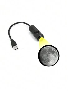 1pc Mini USB Moon Projector LED Earth And Galaxy Lamp For Home Atmosphere Lighting, Room Decoration, Wall Gift, Night Light - Black - View 17