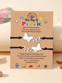 Goodwaro 2pcs/3pcs Set Back To School Gift Stainless Steel Butterfly Matching Bracelets For Mother And Daughter - Three-row Butterfly 3-piece Set - View 6