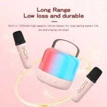 Y6 Creative Fashionable Gradient Effect Karaoke Pearlescent Bluetooth Speaker - Pearlescent White - View 8