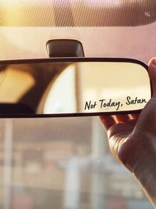 RandySticker Not Today Satan Mirror Decal, Cute Faith Vinyl Decal, Christian Car Mirror Decal, Car AccessoriesQuote Design Sticker,Stickers,Wall Decal, Vinyl Decal For Home Decorations,Spring Decoration Items Refresh Your Home,Rama Decoration Stickers Gifts Birthday Graduation - Black - View 8
