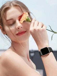 6 In 1 Floral Engraved Band + Decorative Rings Loops Compatible With Apple Watch Band 40mm 41mm 42mm 38mm 44mm 45mm 46mm 49mm, Soft Silicone Sport Flowers Bands With Decorative Compatible With Apple Watch Charms For Series 10 9 8 7 6 5 4 3 2 1 SE For Women