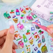 Colorful Holographic Crystal Popsicle, Candy, Ice Cream Sticker 3D Epoxy Decal Glitter Cute Girl Unicorn Candy Scrapbooking Sticker Back To School
