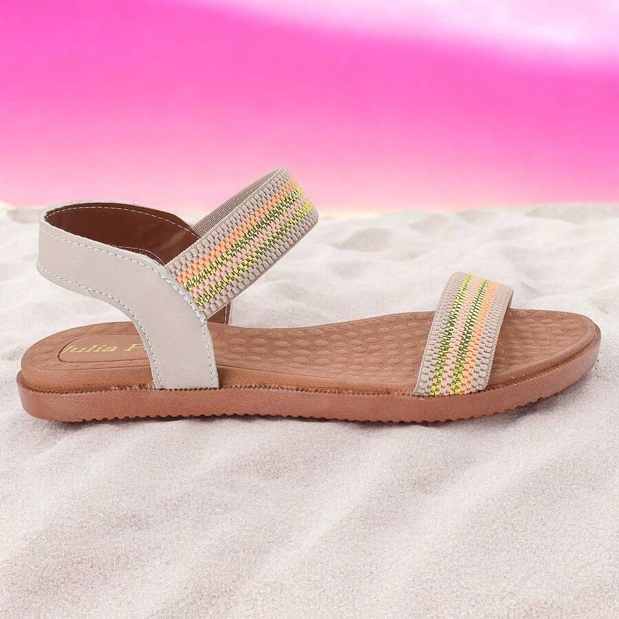 Júlia Porto Orthopedic Flat Sandal Soft Comfortable Premium Line - 米色 - 查看 1