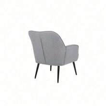 Modern Mid Century Chair Velvet  Sherpa Armchair For Living Room Bedroom Office Easy Assemble(Light Grey) Klgeivb