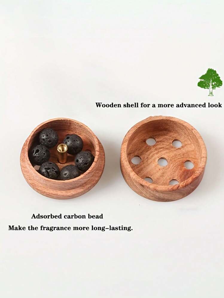 1 件木制汽车出风口夹，镂空雕刻创意空气清新剂扩散器，可容纳精油 - 彩色 - 查看 5