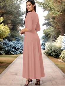 Women Maxi Dresses - Baby Pink - View 3
