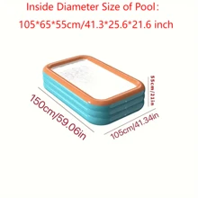 Piscina inflable familiar - Piscinas inflables con anillo superior de PVC con múltiples componentes para divertirse con agua en el patio trasero en verano - Disponibles opciones de color de moda - verde-naranja - Ver 10