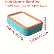 Piscina inflable familiar - Piscinas inflables con anillo superior de PVC con múltiples componentes para divertirse con agua en el patio trasero en verano - Disponibles opciones de color de moda - verde-naranja - Ver 4