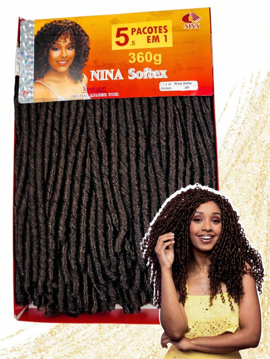Nina Softex Original Dread Crochet Curly Hair Bundle 360 Grams 5 In 1 - Bronze - View 1