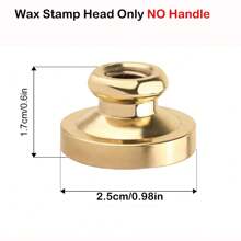 1 件个性化圆形激光雕刻蜡封印章 - 密封蜡封印章无手柄定制蜡封印章用于手工制作、信封、礼品包装毕业礼物和婚礼请柬 - 金色 - 查看 10
