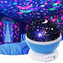 1 件星月夜灯投影仪 - 适用于卧室灯玩具的星夜灯，生日礼物，360 度旋转月亮星星投影仪，变色 LED 夜灯，圣诞礼物 - 彩色 - 查看 4