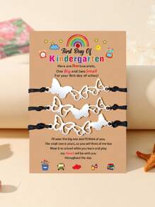 Goodwaro 2pcs/3pcs Set Back To School Gift Stainless Steel Butterfly Matching Bracelets For Mother And Daughter - Three-row Butterfly 3-piece Set - View 17