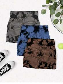 3 Piezas Short Deportivo Tie Dye Pantalones Cortos Gym Yoga levanta gluteo surtido al azar - Multicolor - Ver 5