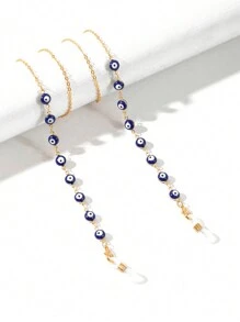 1 件时尚个性化魔鬼眼金属眼镜链，中性风格眼镜，眼镜链，太阳镜链，老花镜链，悬挂防滑，防丢失眼镜链，面罩固定器，学校 - 多色 - 查看 3