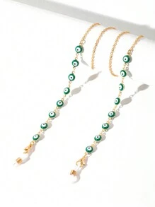 1 件时尚个性化魔鬼眼金属眼镜链，中性风格眼镜，眼镜链，太阳镜链，老花镜链，悬挂防滑，防丢失眼镜链，面罩固定器，学校 - 多色 - 查看 10