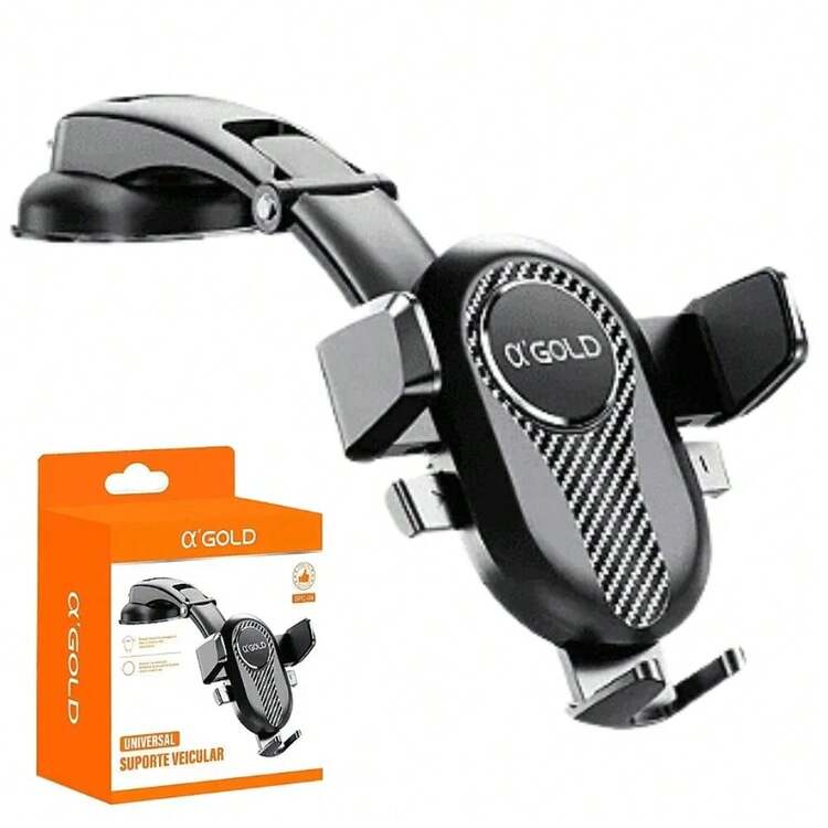 Car Cell Phone Holder Hinged Bracket Dashboard Support Super Fixation - 黑色 - 查看 1