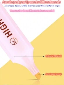 6PCS Deli S628 Marker Pen, Highlighter, Rough Marking Key Points, Taking Notes, Students Use Colored Pens For School - Multicolor - View 6