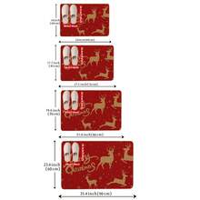 1 tấm thảm phòng tắm họa tiết tuần lộc và "Giáng sinh vui vẻ" trang trí Giáng sinh, hiện đại tối giản, thảm phòng tắm bằng vải lanh thấm hút chống trượt, quà tặng Giáng sinh, thảm chùi chân lối vào, nhanh khô, thích hợp cho phòng khách, phòng ngủ, nhà bếp, phòng tắm, lối vào - Đỏ - Xem 3