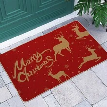 1 tấm thảm phòng tắm họa tiết tuần lộc và "Giáng sinh vui vẻ" trang trí Giáng sinh, hiện đại tối giản, thảm phòng tắm bằng vải lanh thấm hút chống trượt, quà tặng Giáng sinh, thảm chùi chân lối vào, nhanh khô, thích hợp cho phòng khách, phòng ngủ, nhà bếp, phòng tắm, lối vào - Đỏ - Xem 6