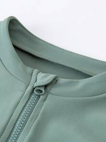 mini bala Boys' UV-Resistant High-Elastic Separate Swimsuit Set UPF50+ - Green - View 6