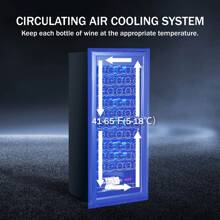 Wine Fridge, 55 Bottles Wine Cooler Refrigerator Built-In Or Freestanding, Wine Refrigerator With Double-Layered Glass Door - màu đen - Xem 3