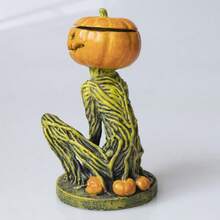 1 cái Giá nến bí ngô kinh dị Halloween Trang trí bằng nhựa, Dùng cho phòng khách, quầy bar, nhà hàng, tiệc tùng, để bàn, quà tặng ngày lễ, đồ trang trí Halloween, đồ trang trí nhà cửa Tiệc Halloween - Nhiều màu - Xem 8