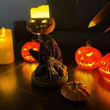 1 cái Giá nến bí ngô kinh dị Halloween Trang trí bằng nhựa, Dùng cho phòng khách, quầy bar, nhà hàng, tiệc tùng, để bàn, quà tặng ngày lễ, đồ trang trí Halloween, đồ trang trí nhà cửa Tiệc Halloween - Nhiều màu - Xem 5