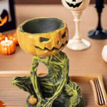 1 cái Giá nến bí ngô kinh dị Halloween Trang trí bằng nhựa, Dùng cho phòng khách, quầy bar, nhà hàng, tiệc tùng, để bàn, quà tặng ngày lễ, đồ trang trí Halloween, đồ trang trí nhà cửa Tiệc Halloween - Nhiều màu - Xem 7