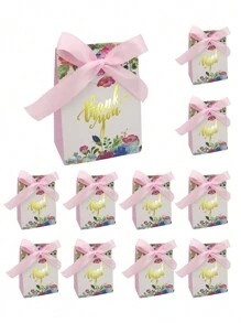 10pcs, Pink Green Thank You Paper Candy Box With Ribbon, Packaging Box, Wedding Decorations, Wedding, Gift Box, Wedding Stuff, Wedding Favors For Guest, Gift Boxes, Wedding Decorations For Reception - Multicolor - View 14