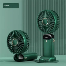 Portable Hand-Held Fan Mini Folding Desk Fan Cooler Cooling USB Rechargeable - Green - View 2