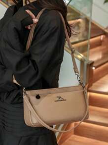 Leather Texture Women's Shoulder Bag Bag Middle-Aged Mom Bag Women's 2024 New Versatile Fashion Soft Leather Crossbody Bag