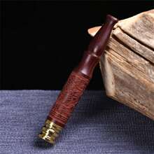 Handmade Wooden Smoking Pipe With Detachable Filters, Intricate Carved Design - Durable Wooden Pipe For Personal Use, Unique Gift For Friends And Family - Multicolor - View 3