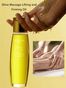100毫升身體按摩油，含橄欖精華配方和精油，美白，緊實和滋潤，是美麗女性日常使用的完美選擇 - 黃色 - 查看 2