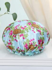 1pc Elastic Waterproof Shower Cap, Double Layer Cute Shower Cap For Kids, Waterproof - Multicolor - View 6