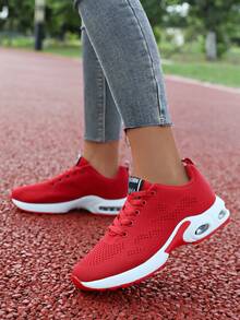 Giày chạy bộ ngoài trời thoải mái và thoáng khí cho nam siêu nhẹ đế mềm chống trượt - Đỏ - Xem 4