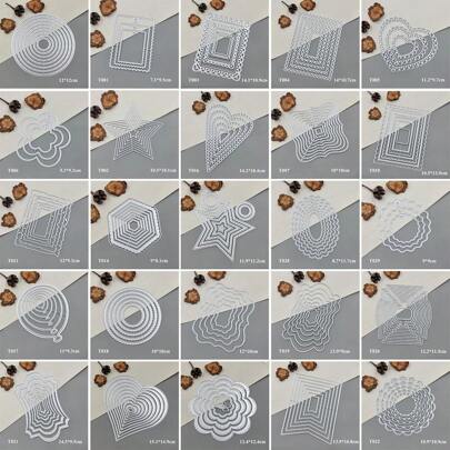 各种风格的框架金属切割模具，用于 DIY 剪贴簿装饰压花手工艺模切模板，DIY 各种形状的嵌套框架模切