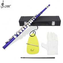 LADE Classic 16-Hole Closed-Hole Flute: Lacquered Nickel-Plated Brass, Perfect Musician's Gift - With Cleaning Kit & Leather Case