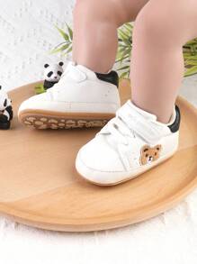 1 双婴儿/幼儿卡通熊钩环设计运动鞋，柔软橡胶鞋底防滑婴儿学步鞋适合春、夏、秋、冬（0-1 岁） - 黑色 - 查看 5