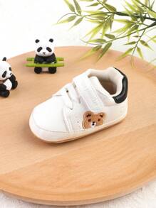 1 双婴儿/幼儿卡通熊钩环设计运动鞋，柔软橡胶鞋底防滑婴儿学步鞋适合春、夏、秋、冬（0-1 岁） - 黑色 - 查看 6