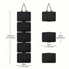 1pc Black Felt Jewelry Organizer Board, 5-Tier Hanging Storage Pouch, Large Capacity Foldable Earring & Pendant Display, Multifunctional Badge Medal Pin Showcase With Hanging Rope - Multicolor - View 6